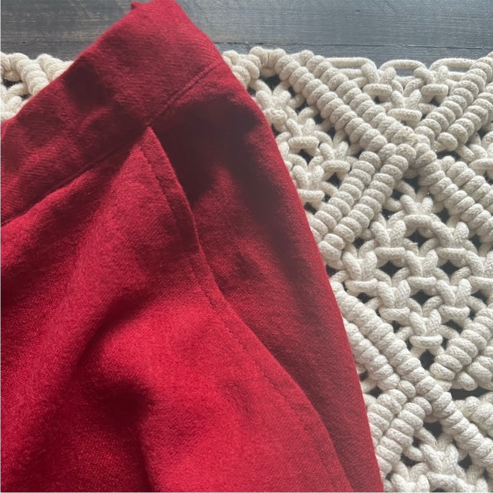J. TIKTINER Côte D’Azure NICE Red Wool Gaucho Pants Size 6 to 8 - Picture 9 of 11